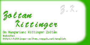 zoltan kittinger business card